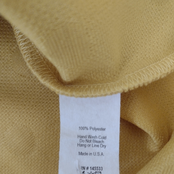 W5 Yellow Polka Dot Textured 3/4 Sleeve Sweater w Exposed Back Zip Size XS - Picture 6 of 8